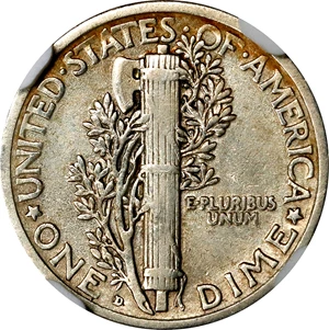 image for: 1921-D Mercury Dime. VF Details--Cleaned (NGC).