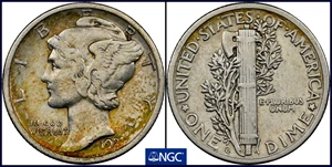 image for: 1921-D Mercury Dime. VF Details--Cleaned (NGC).