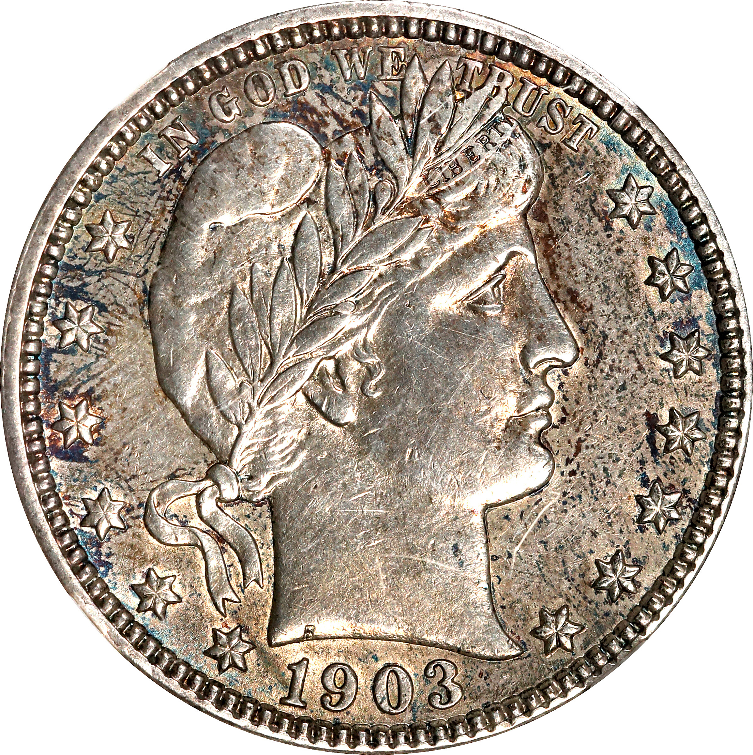1903-O Barber Quarter. AU Details--Cleaned (NGC).