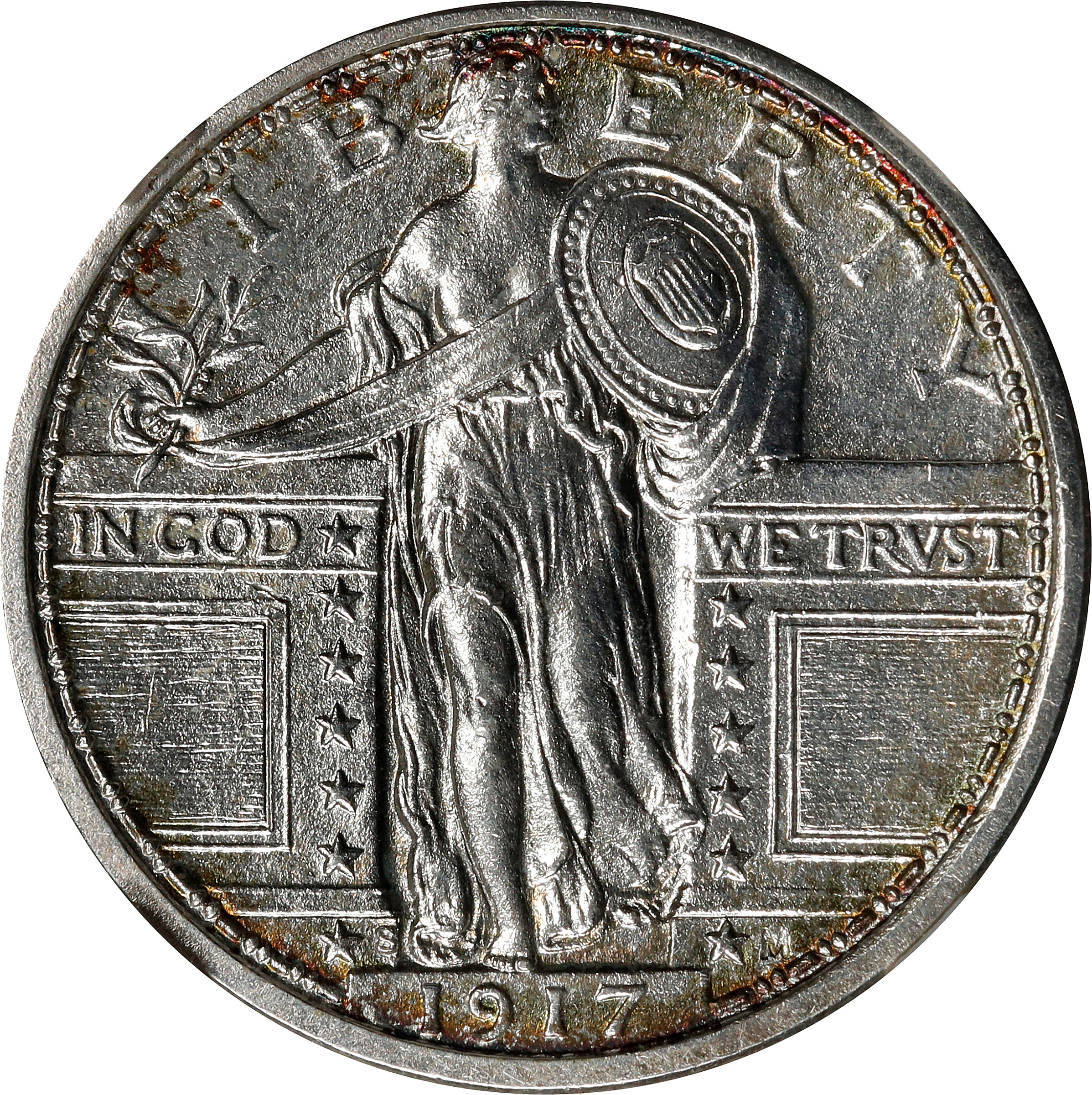 1917-S Standing Liberty Quarter. Type I. Unc Details--Cleaned (NGC).