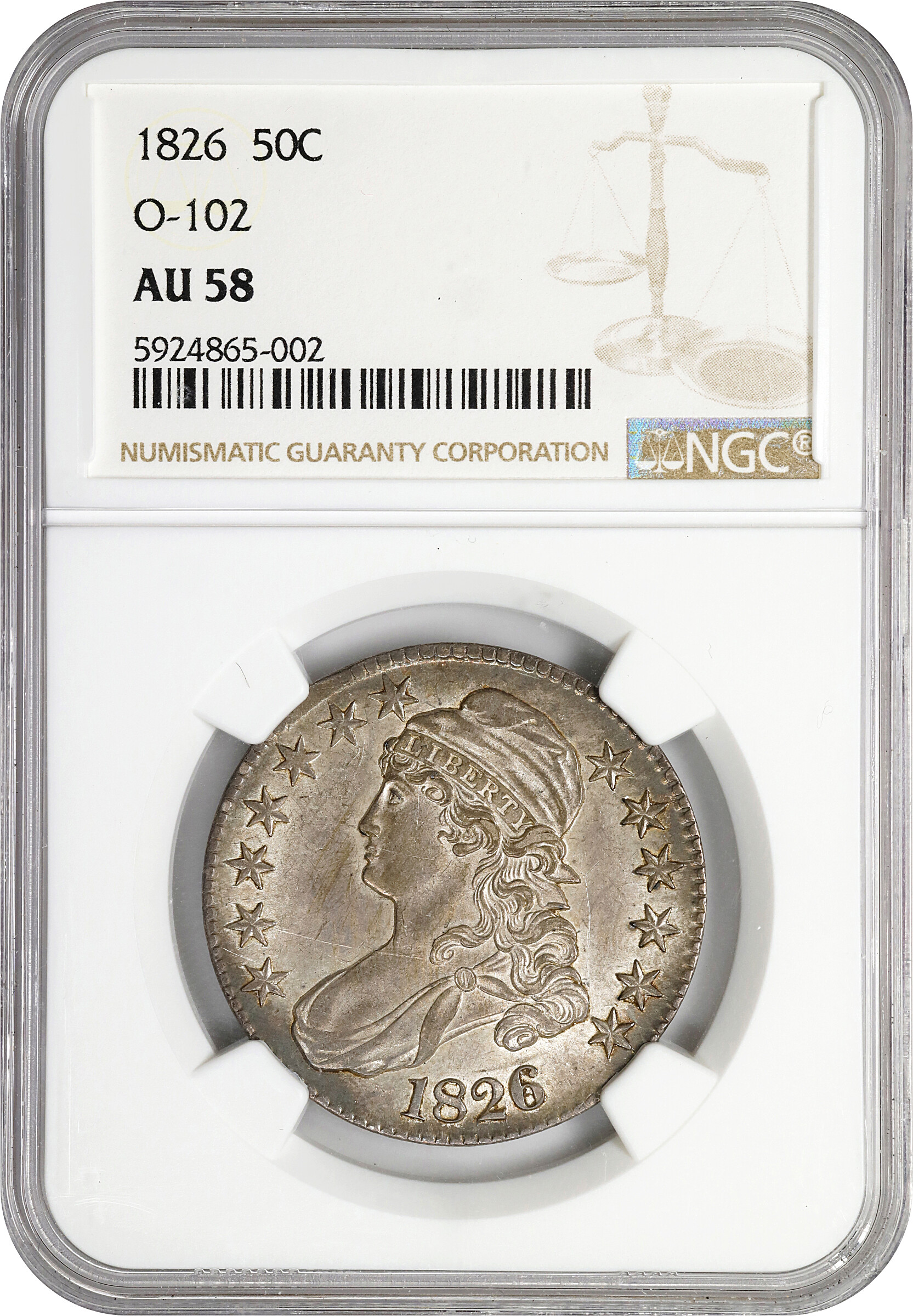 1826 50c O-102 AU58 thumbnail 4