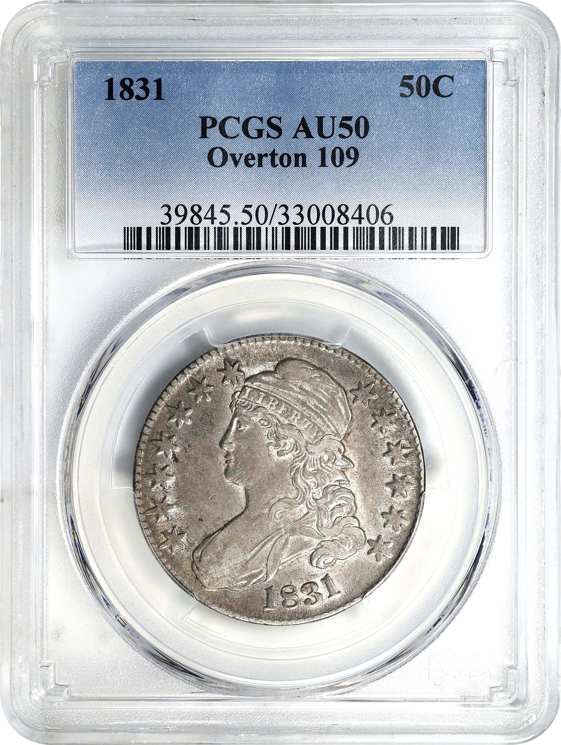 1831 50c O-109 AU53 thumbnail 9