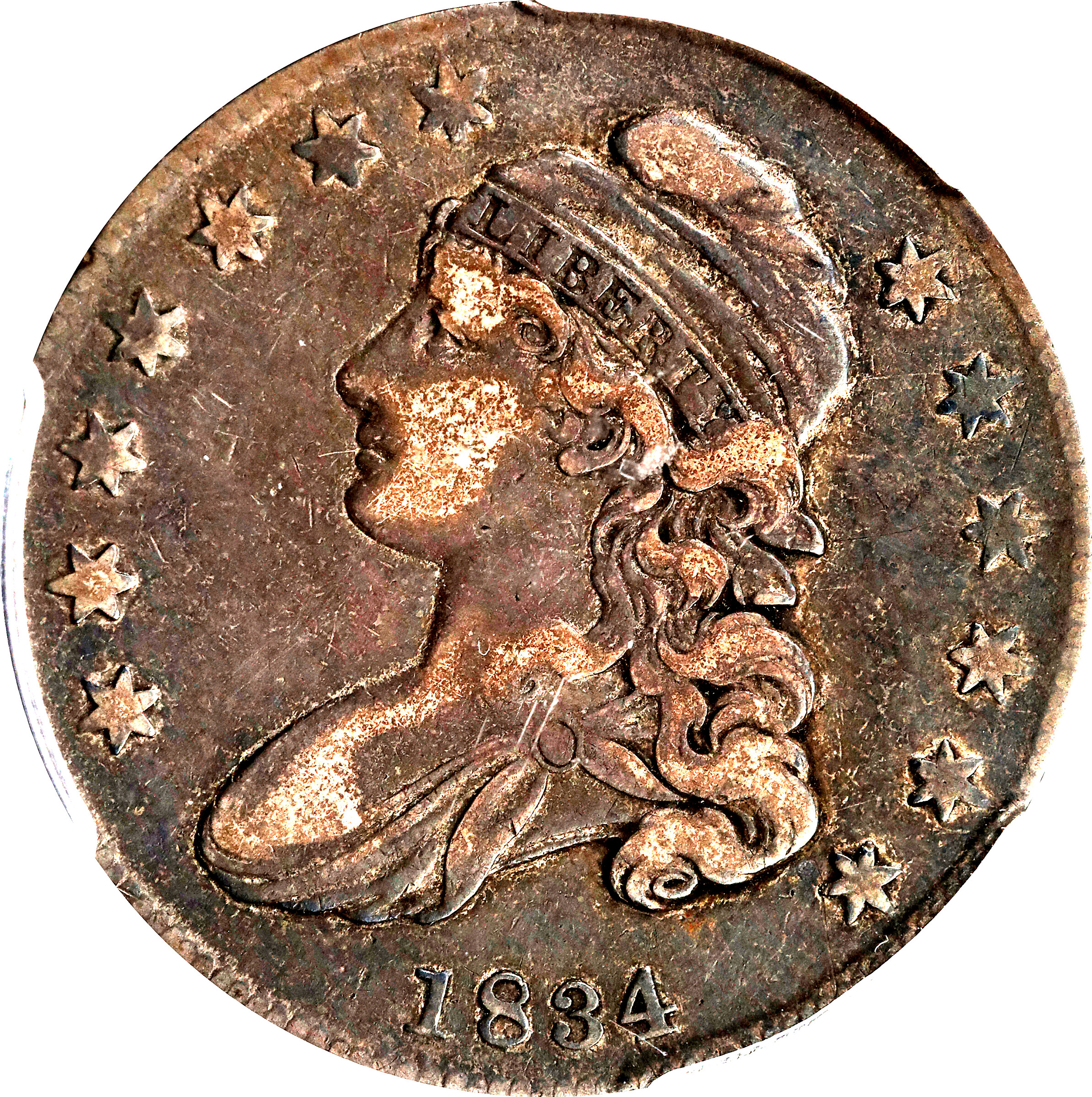 1834 Capped Bust Half Dollar. O-120. Small Date, Small Letters. VF-25 (PCGS).