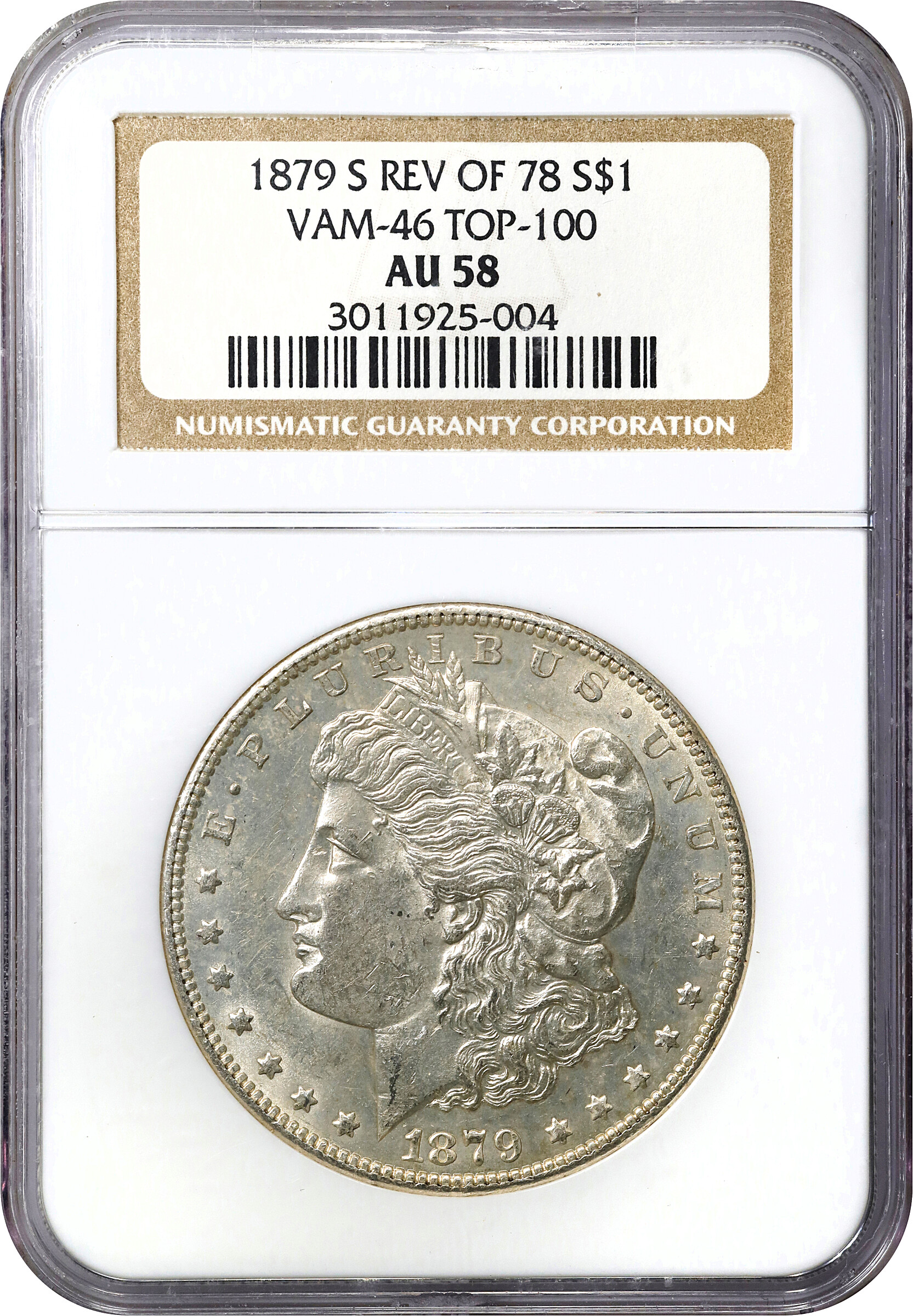 1879-S $1  Reverse of 1878, VAM-46 AU58 thumbnail 3