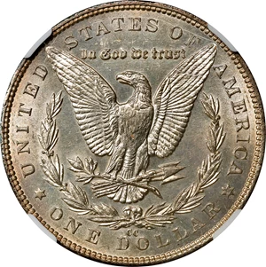 image for: 1890-CC Morgan Silver Dollar. Unc Details--Cleaned (NGC).