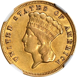 1855 Indian Princess Head Gold $3 Three Dollar Piece - Early Gold Coins  Coin Value Prices, Photos & Info