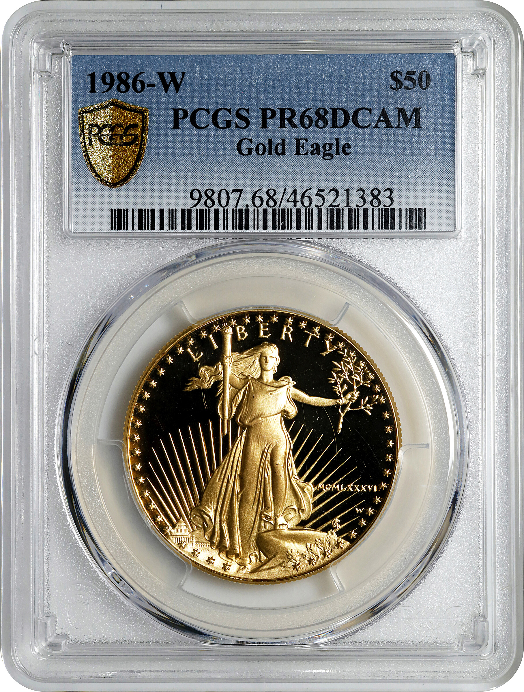 American Gold Eagle (AGE) G$50  One Ounce, 1986- PR DCAM [Type] PR68 DCAM thumbnail 4