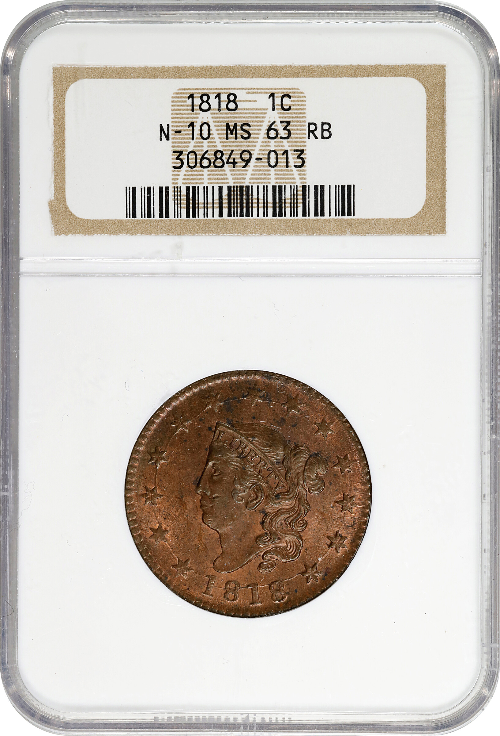 1818 1c N-10 MS RB MS63 RB thumbnail 10