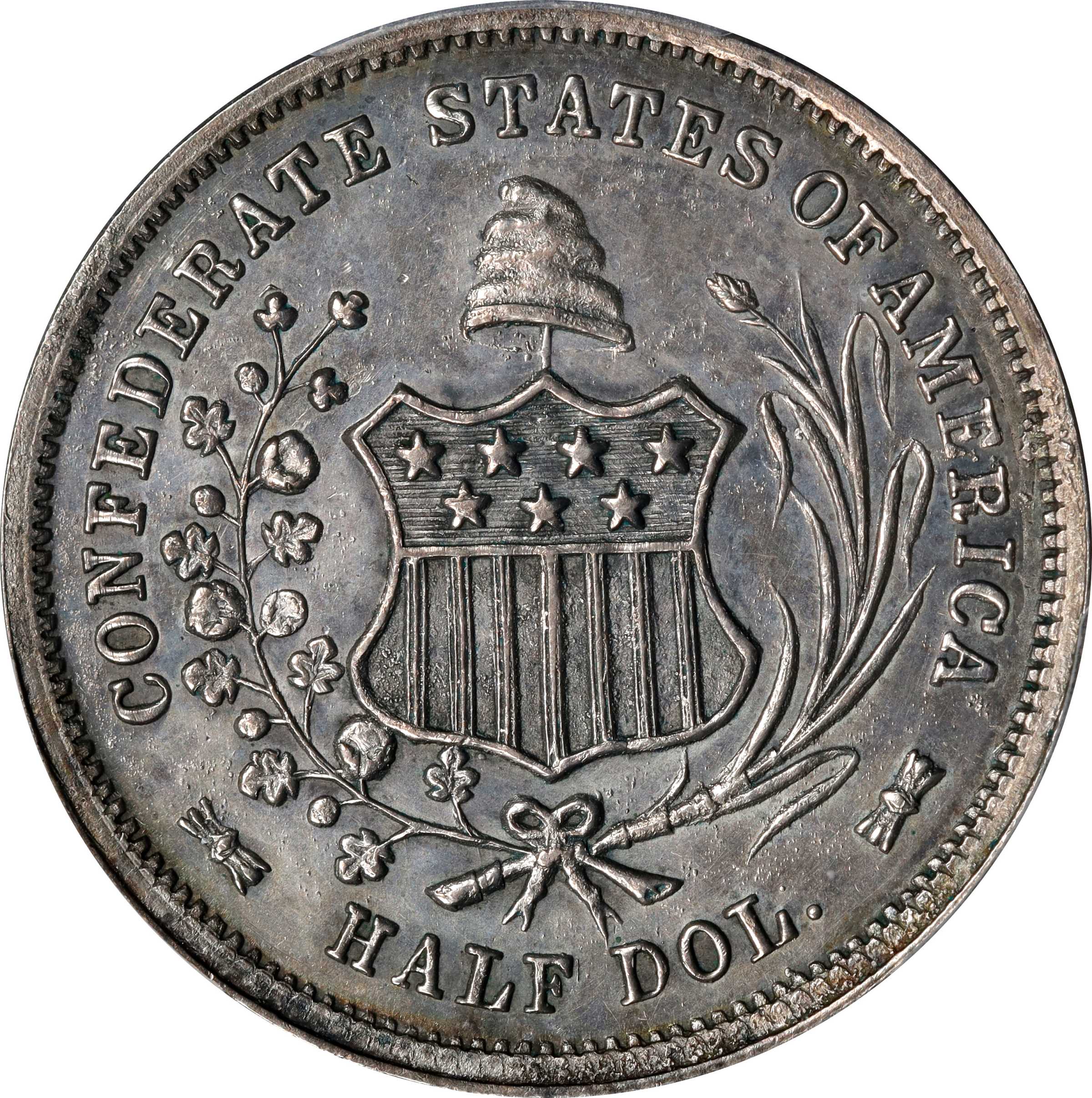 "1861" (1879) Confederate Half Dollar. Scott Restrike. Breen-8002. AU Details--Scratch (PCGS).