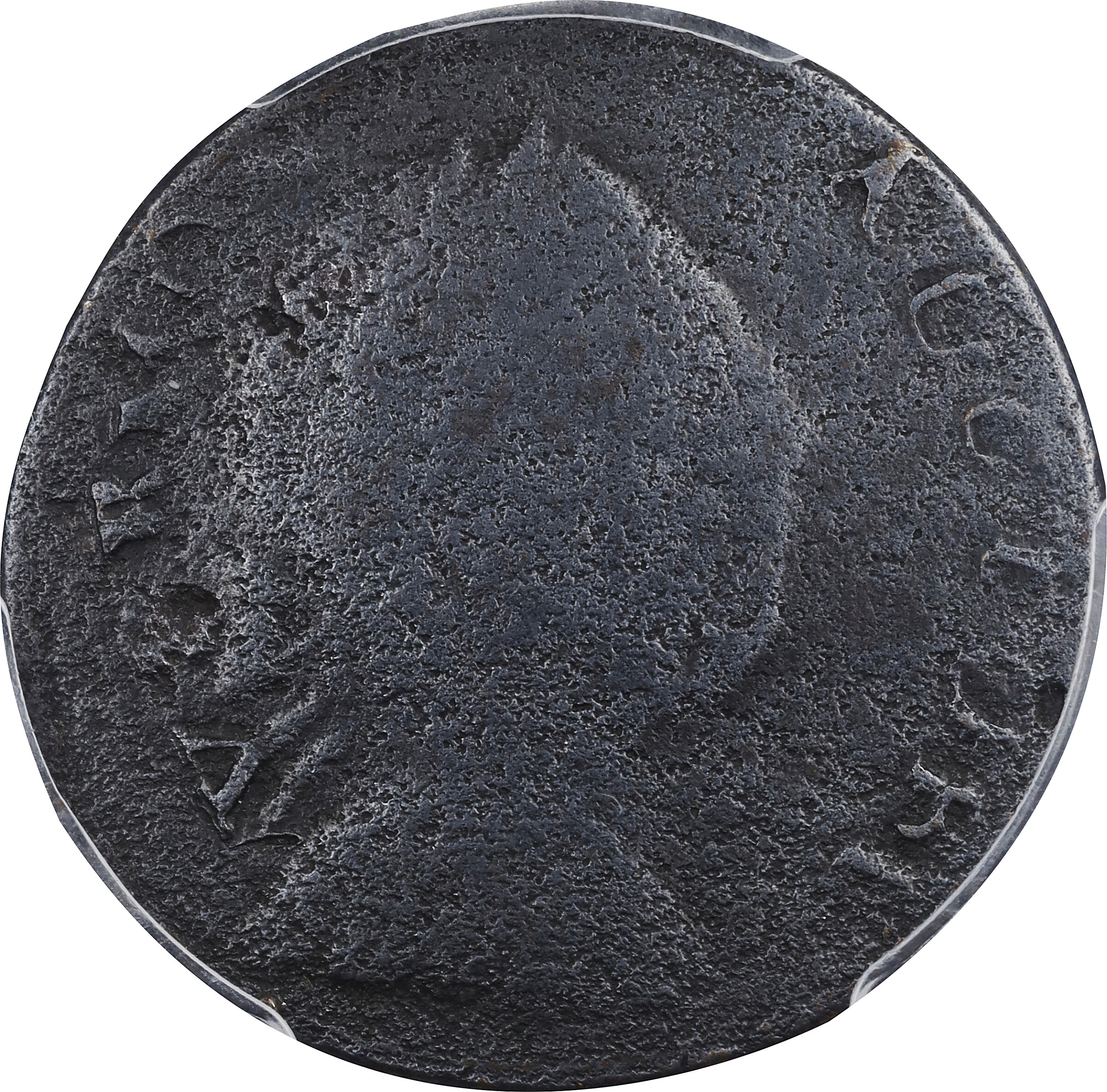1785 Vermont Copper. RR-1, Bressett 26-Z, W-2250. Rarity-5. IMMUNE COLUMBIA. VG Details--Environmental Damage (PCGS).