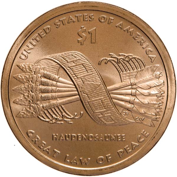 2010-P $1 Native American, Great Law of Peace, Satin Finish, Pos. A MS