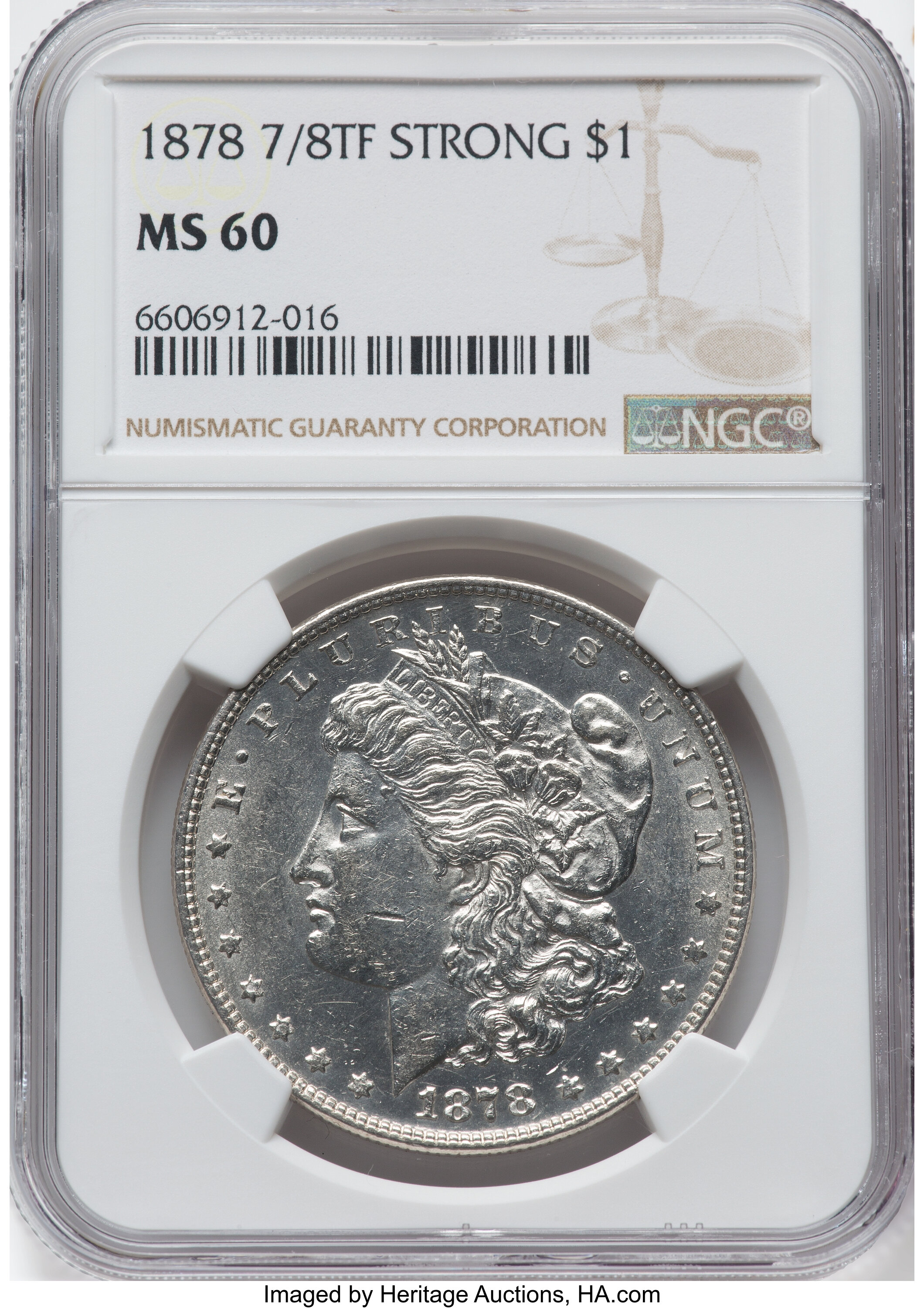 1878 7/8TF $1  Strong MS60 CAC thumbnail 4