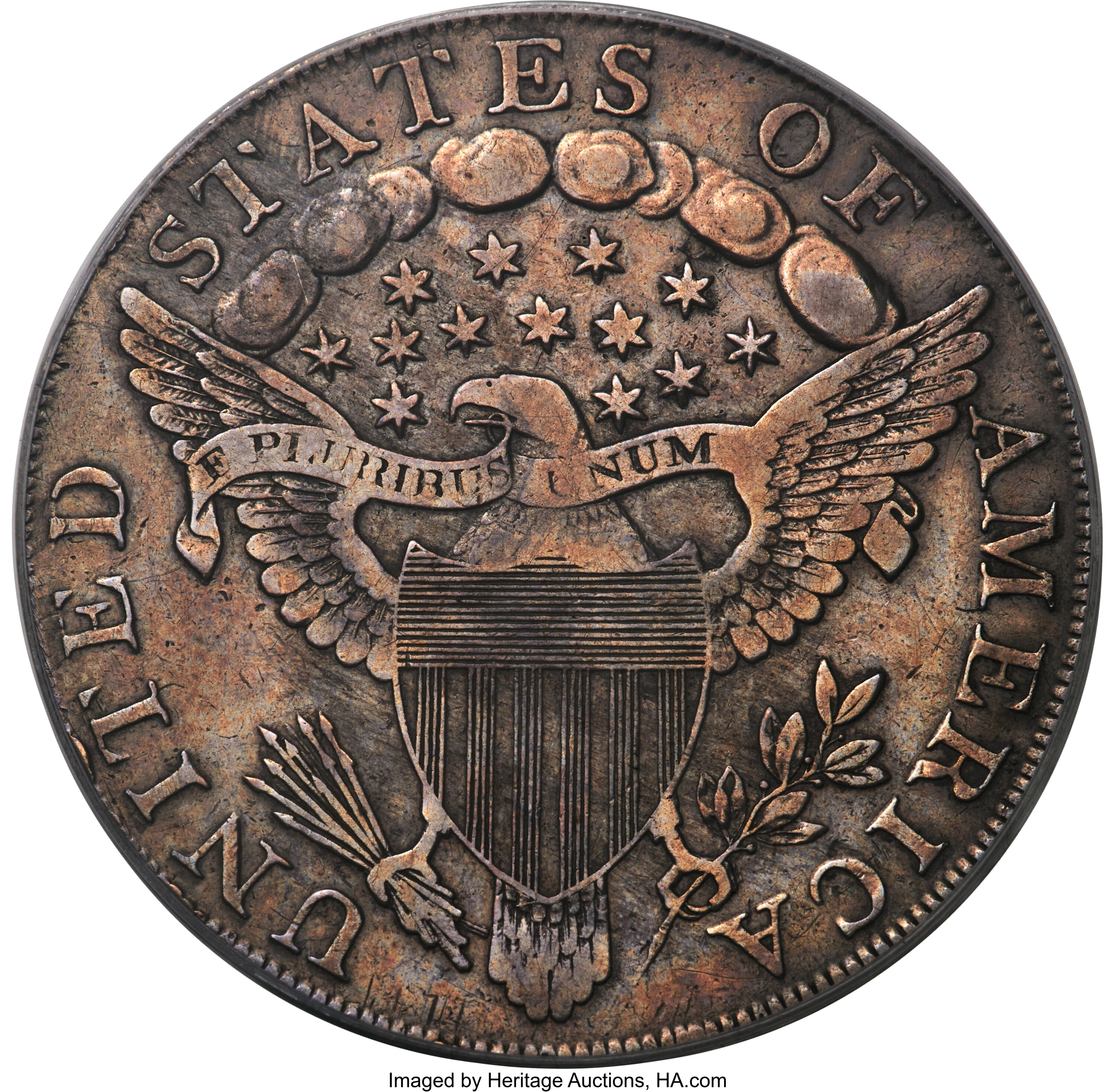 1798 $1  Large Eagle, Pointed 9, Close Date, B-9, BB-121 VG10 thumbnail 17