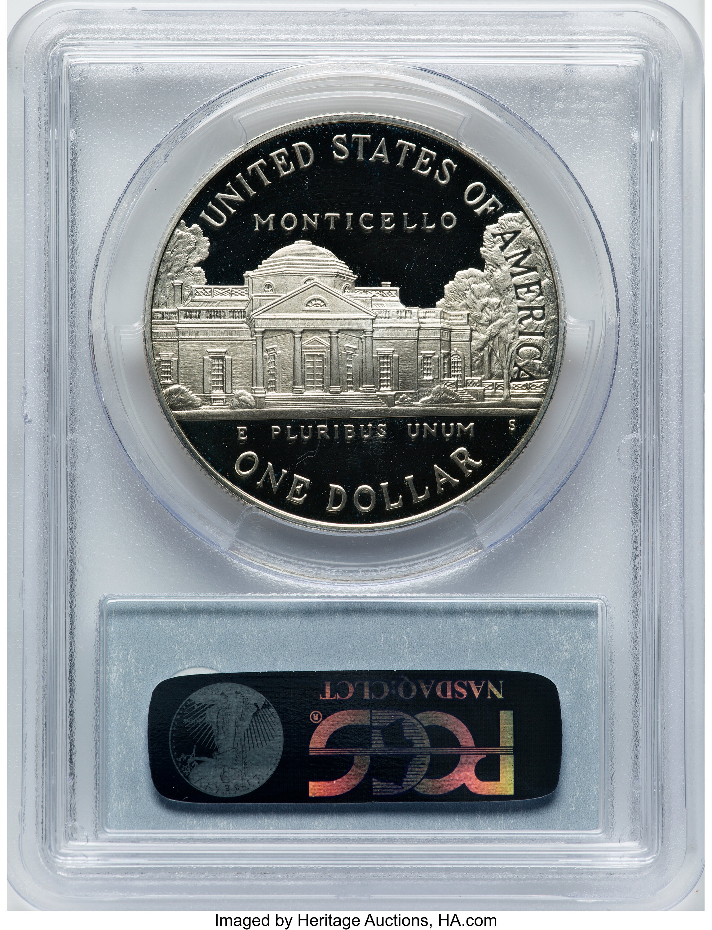 1993-S S$1 Jefferson 250th Anniversary of Birth PR DCAM PR70 DCAM CAC thumbnail 9