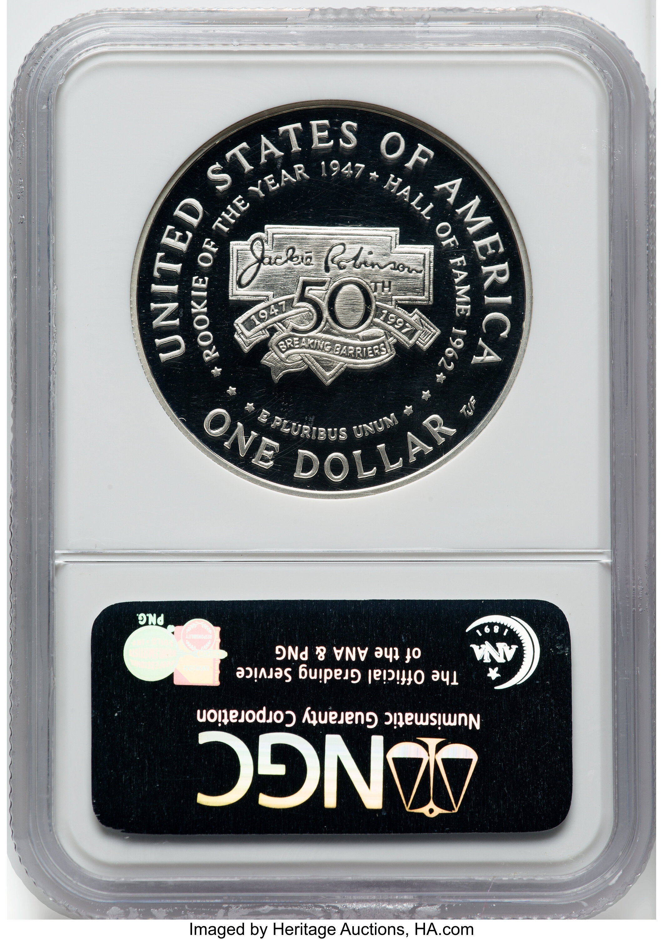 1997-S S$1 Jackie Robinson PR DCAM PR70 DCAM thumbnail 3