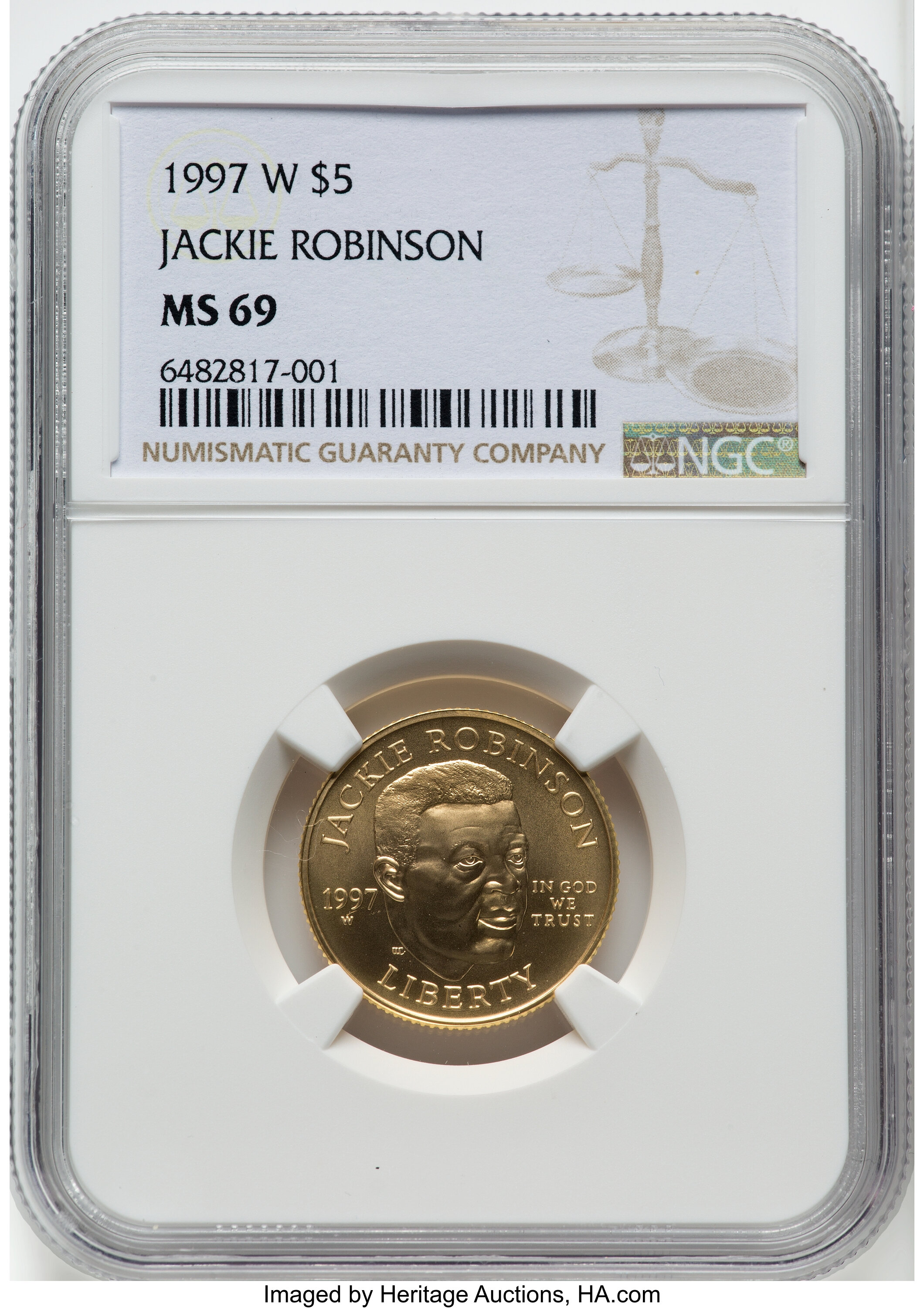 1997 W Jackie Robinson Gold $5 MS Values | Greysheet