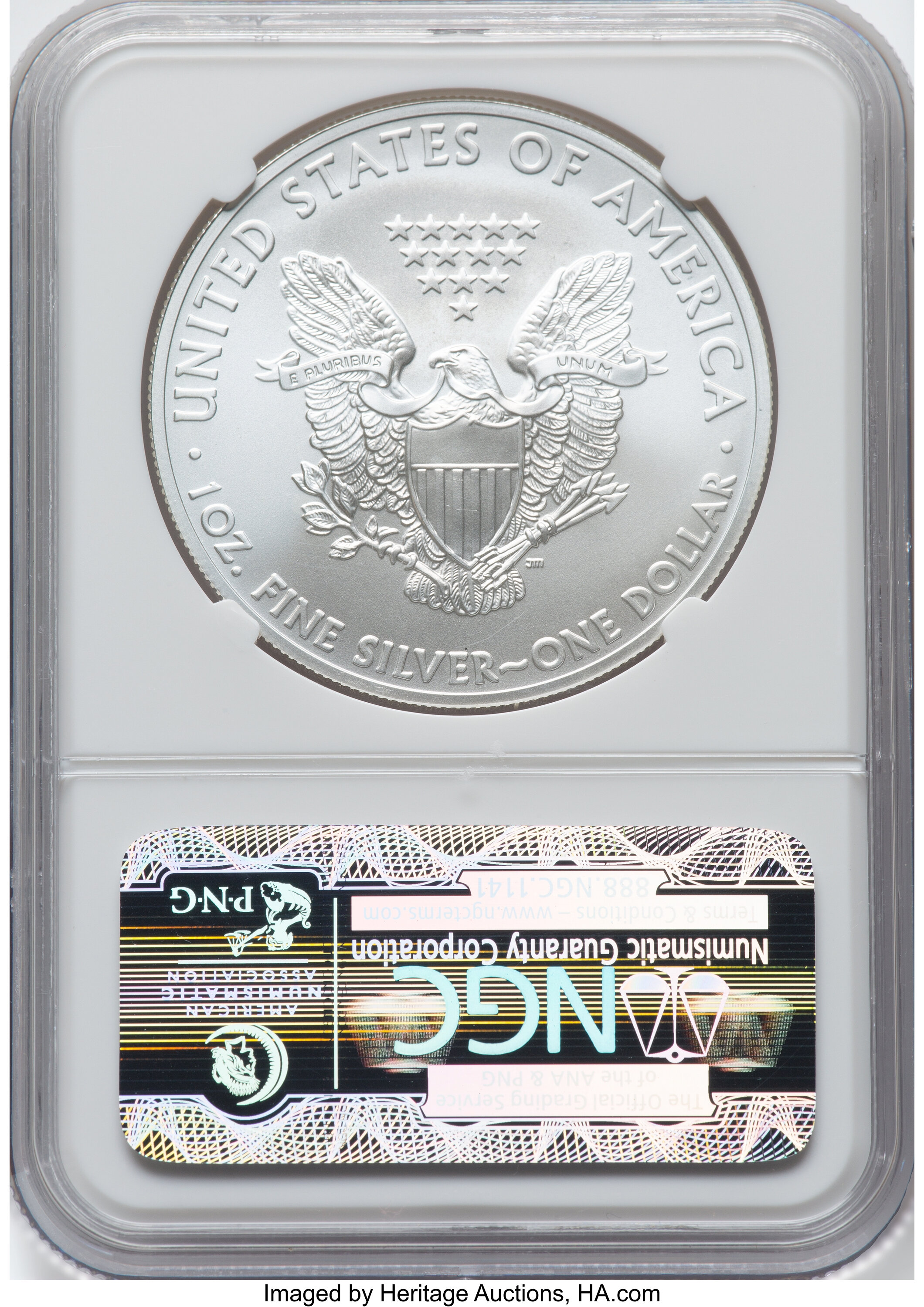 2011 Set 25th Anniversary Silver Eagle, 5 Coins MS70 thumbnail 6