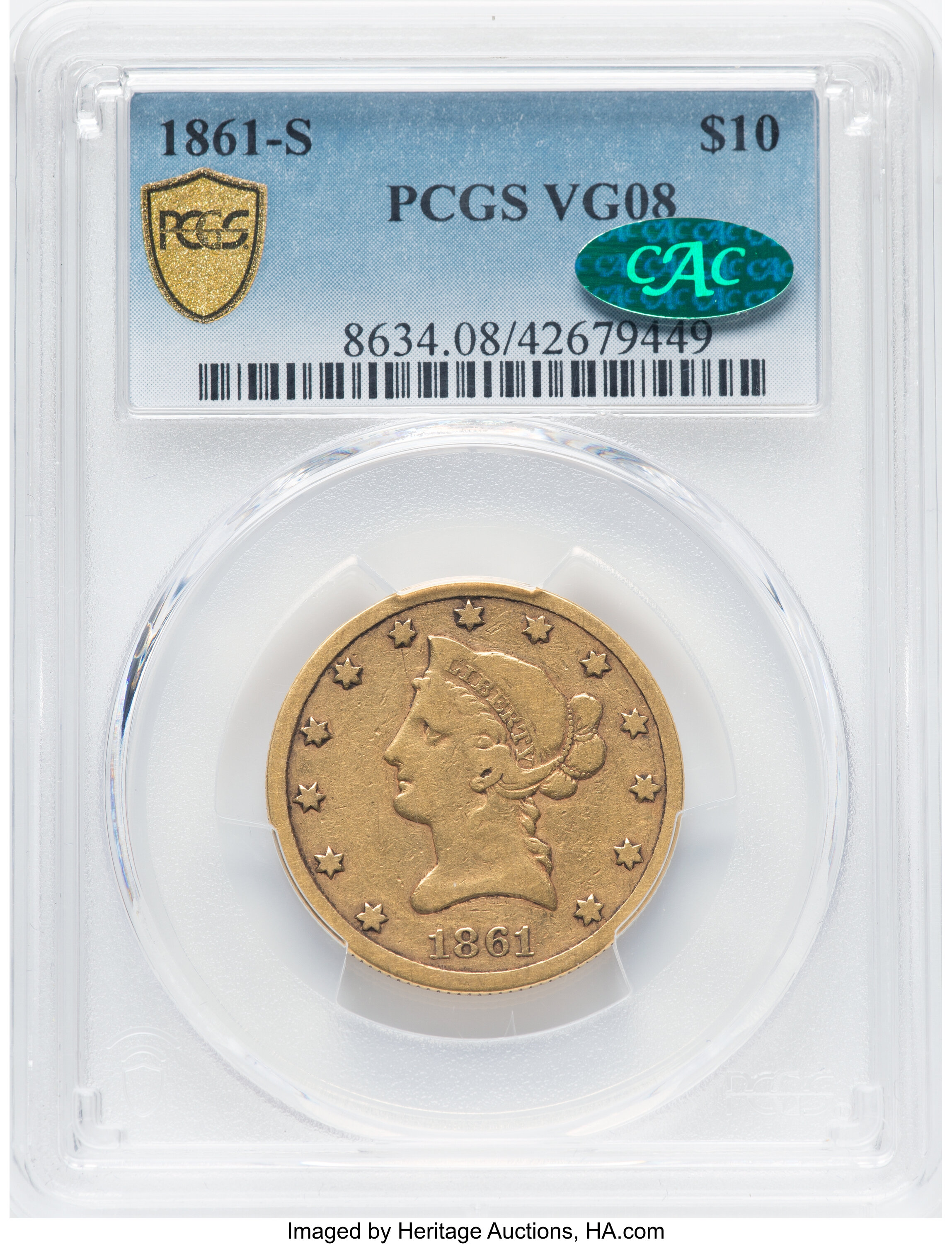 1861-S $10 VG8 thumbnail 8