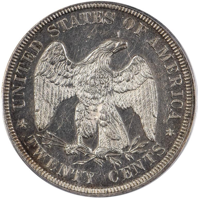 1876 20c AU58 thumbnail 2