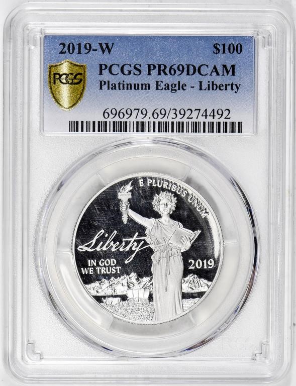 2019-W P$100  Platinum Eagle, Liberty PR DCAM PR65 DCAM thumbnail 3