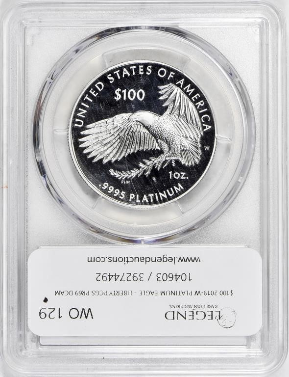 2019-W P$100  Platinum Eagle, Liberty PR DCAM PR65 DCAM thumbnail 4