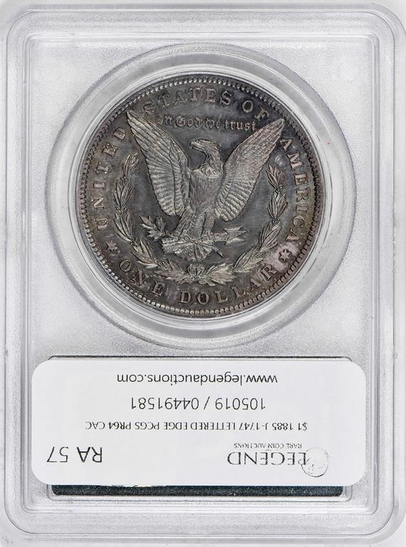 1885 P$1 Lettered Edge, Silver, J-1747 PR64 thumbnail 8