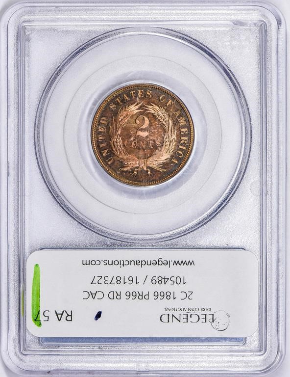 1866 2c PR RD CAM PR66 RD CAM CAC thumbnail 22