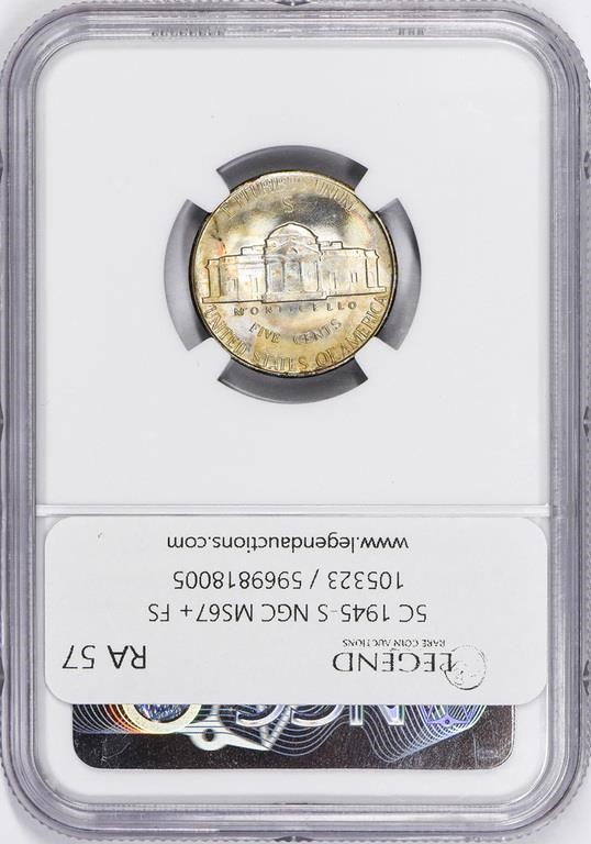 1945-S 5c Silver MS FS MS67 FS thumbnail 8