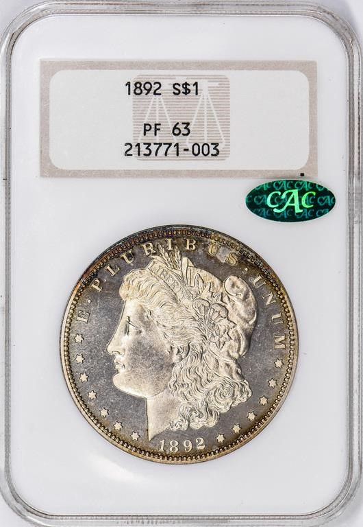 1892 $1 PR63 CAC thumbnail 3