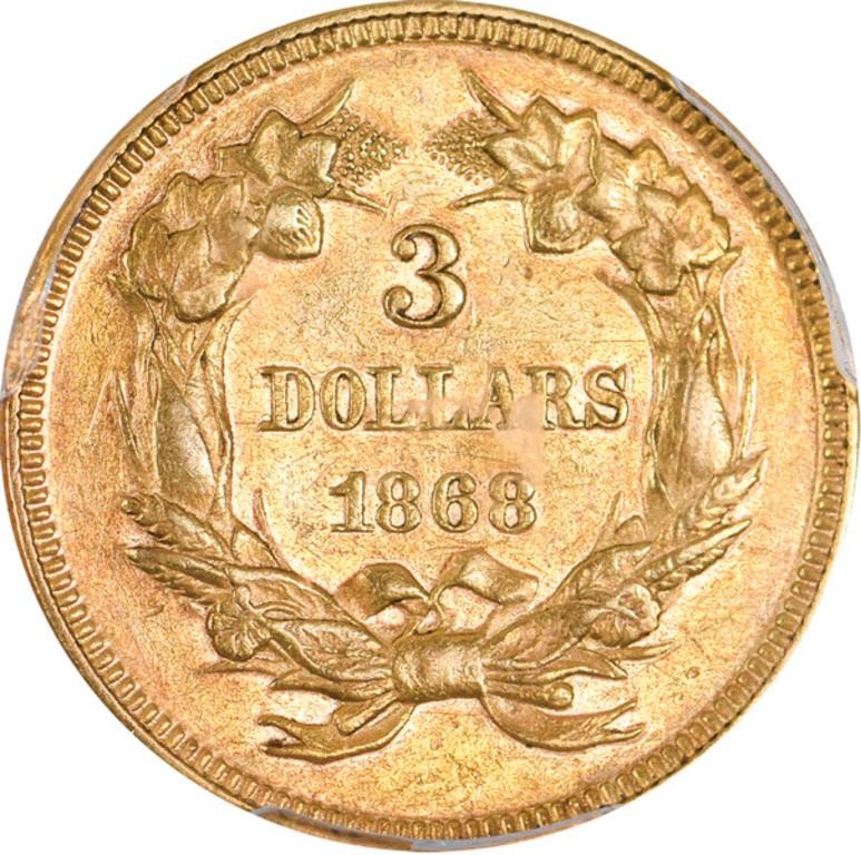 1868 $3 AU50 thumbnail 6