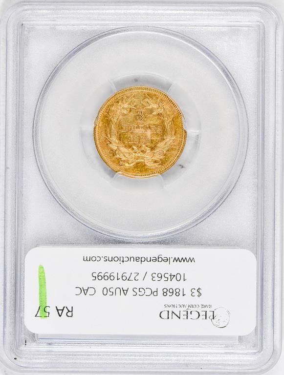 1868 $3 AU50 thumbnail 8