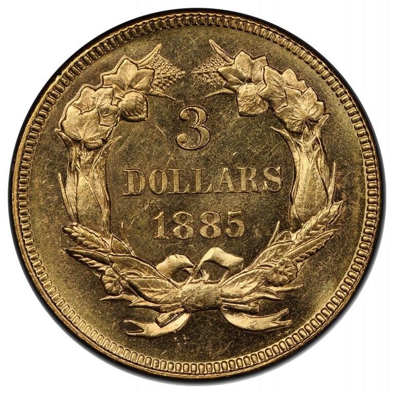 1885 $3 MS63 thumbnail 6