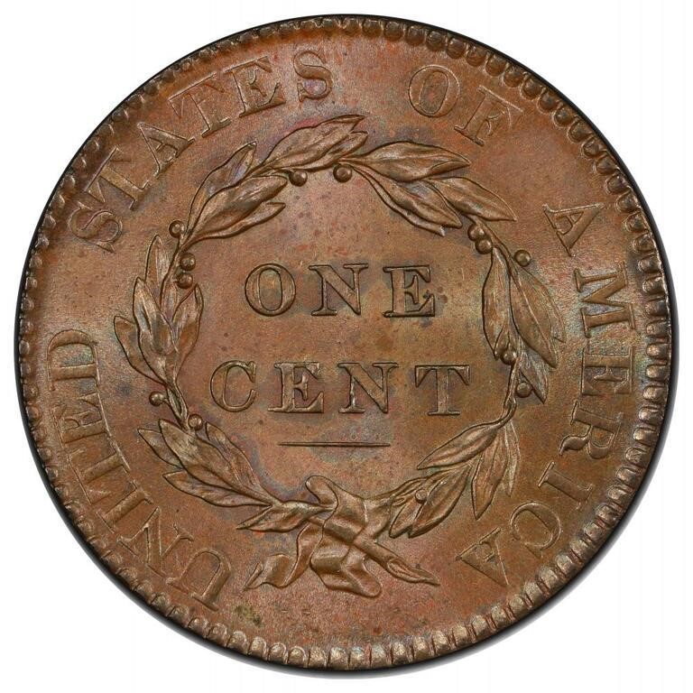 1820 1c Large Date, N-13 MS BN AU55 BN thumbnail 18
