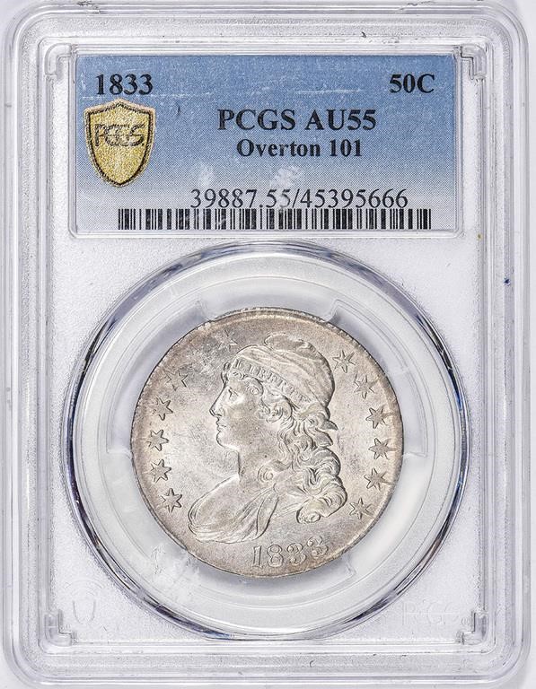 1833 50c O-101 AU55 thumbnail 4