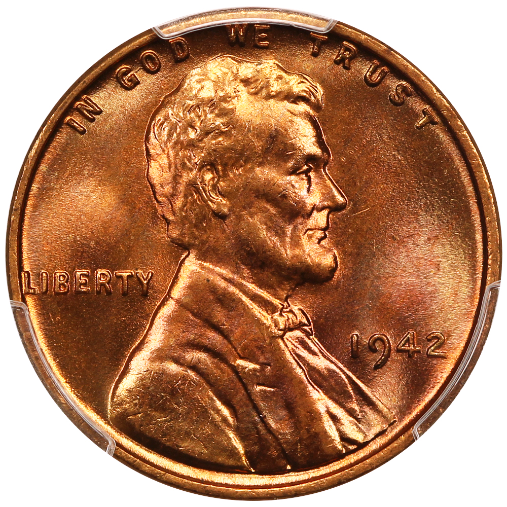1942 1c PCGS MS66 RD