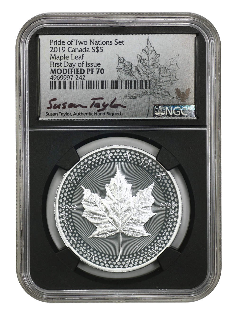 Silver Maple Leaf S$5 One Ounce, 1988- [Type] OGP thumbnail 3