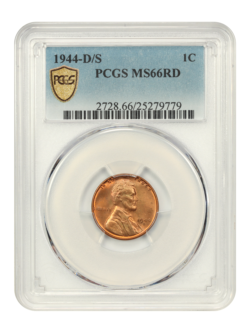 1944-D/S 1c Overmintmark MS RD MS66 RD CAC thumbnail 7