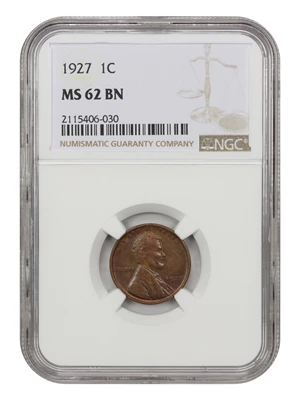 image for: 1927 1c NGC MS62 BN