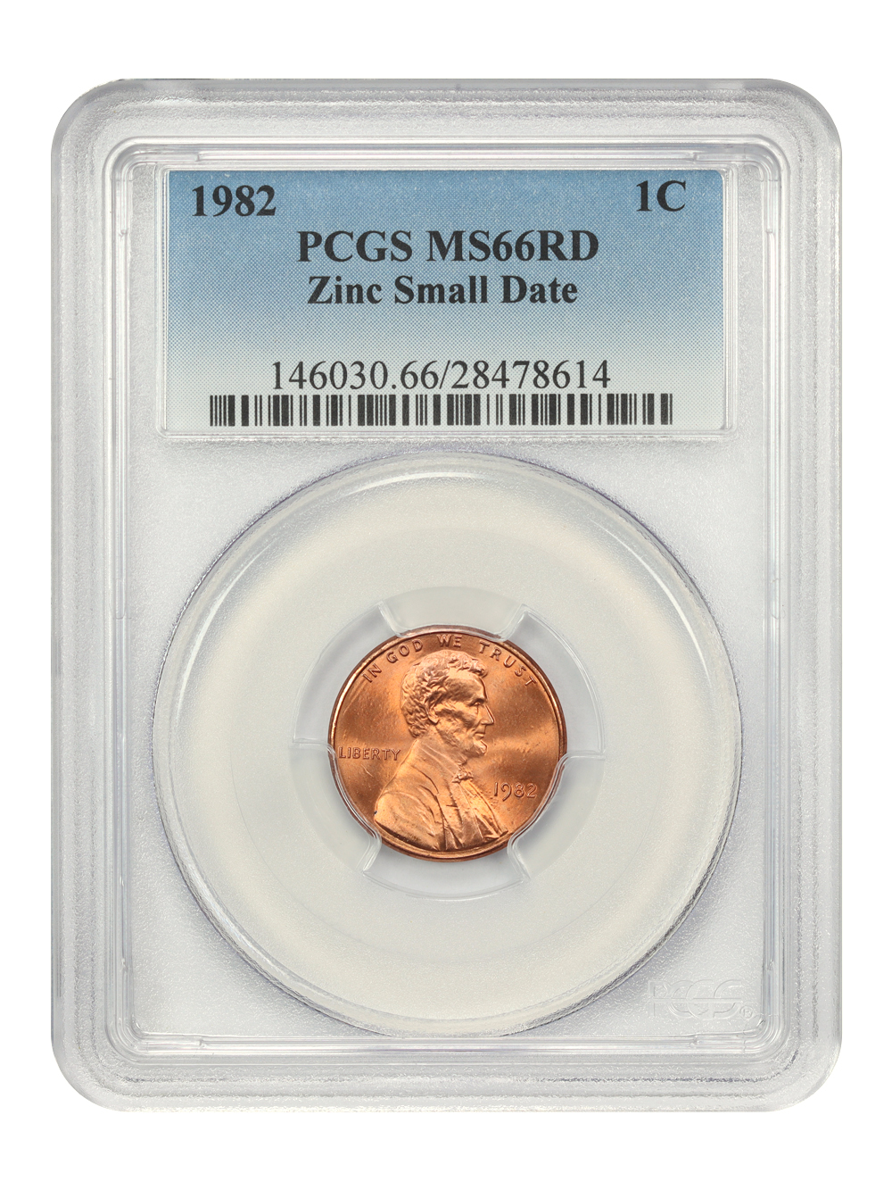 1982 1c Zinc, Small Date MS RD MS66 RD thumbnail 3