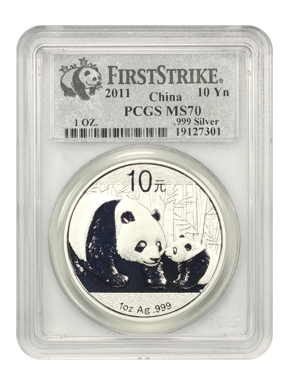 2011 S10Y 1oz Silver, Panda MS (PAN543A) OGP thumbnail 23