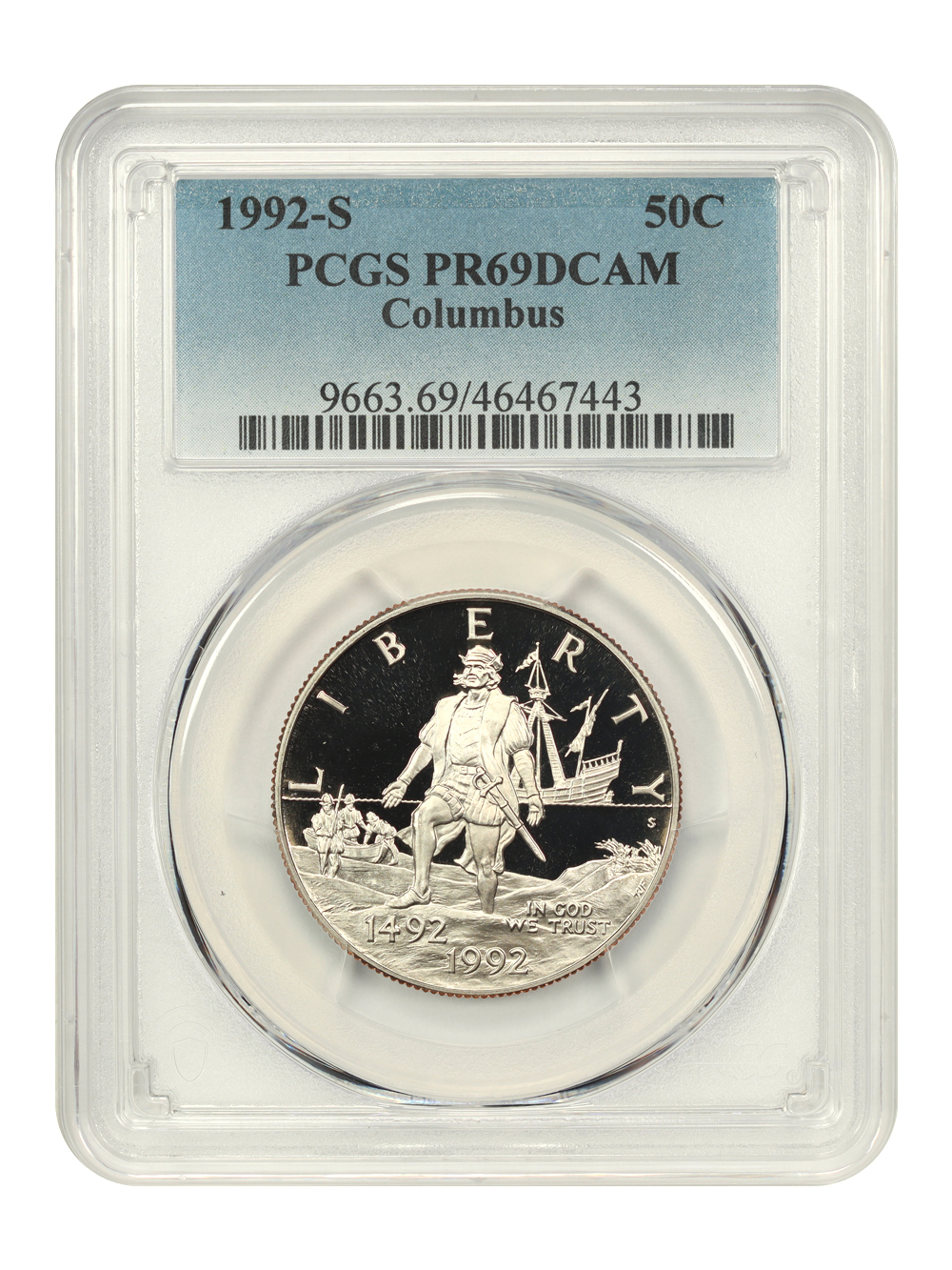 1992-S 50c Columbus Quincentenerary PR DCAM PR63 DCAM thumbnail 5