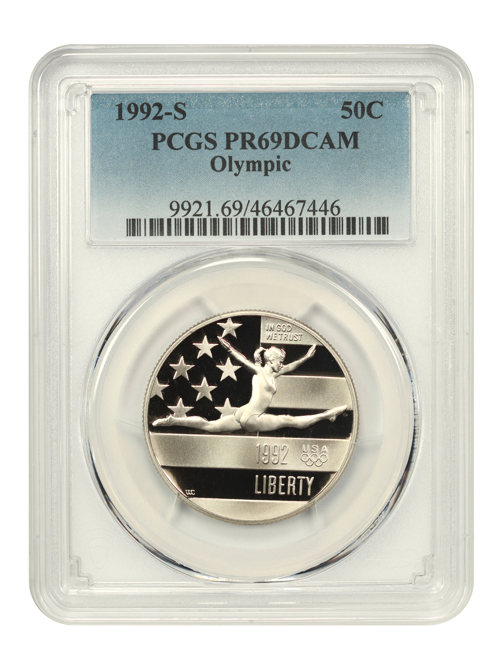 1992-S 50c XXV Olympics Gymnast PR DCAM PR65 DCAM thumbnail 9