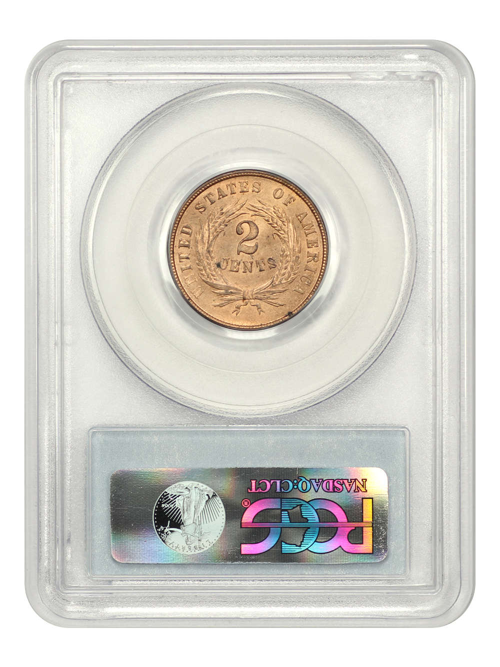 2-Cent Piece 2c 1864-1872 MS RD [Type] MS63 RD CAC thumbnail 6
