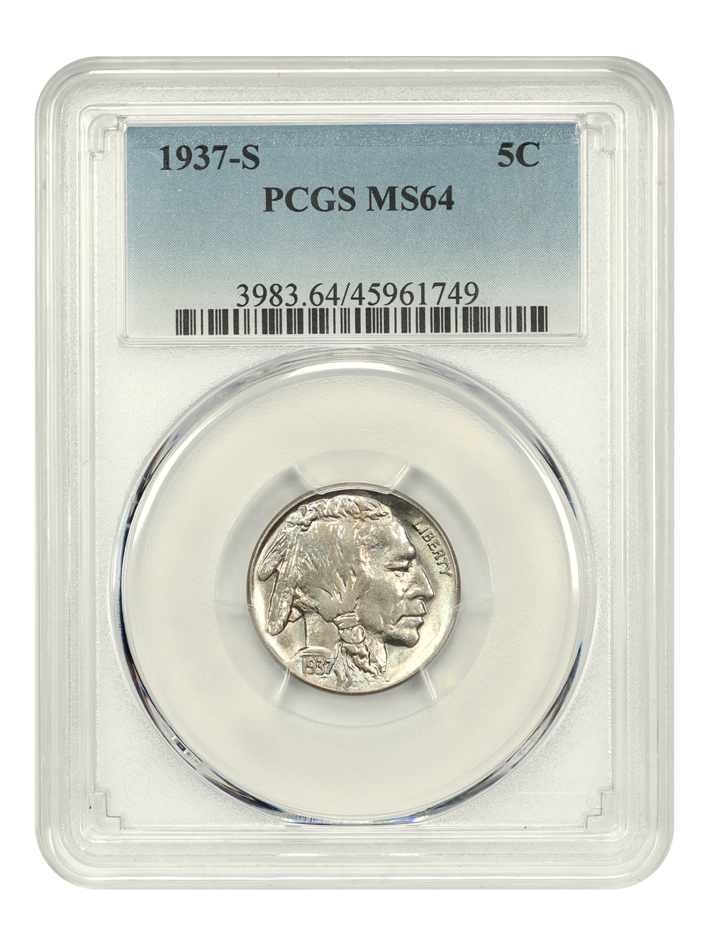 1937-S 5c MS64 thumbnail 3