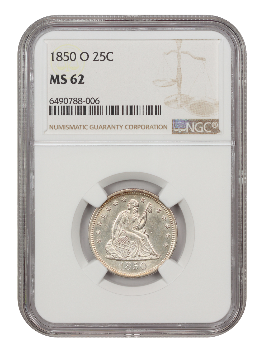 1850-O 25c MS60 thumbnail 6