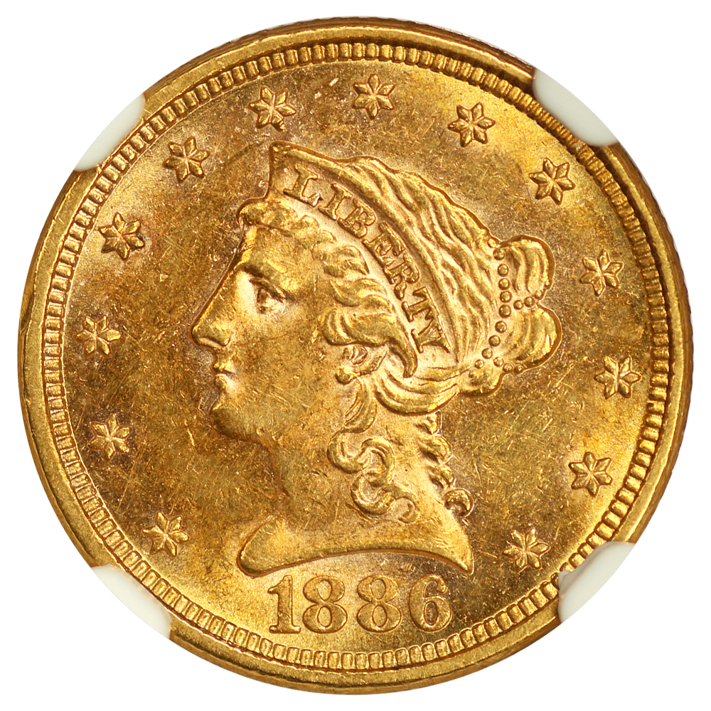 1886 $2 1/2 NGC MS61