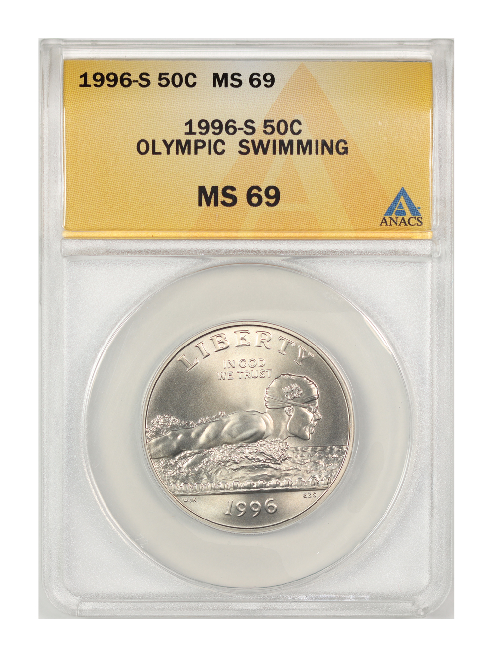1996-S 50c Atlanta Olympics Swimming MS69 thumbnail 3