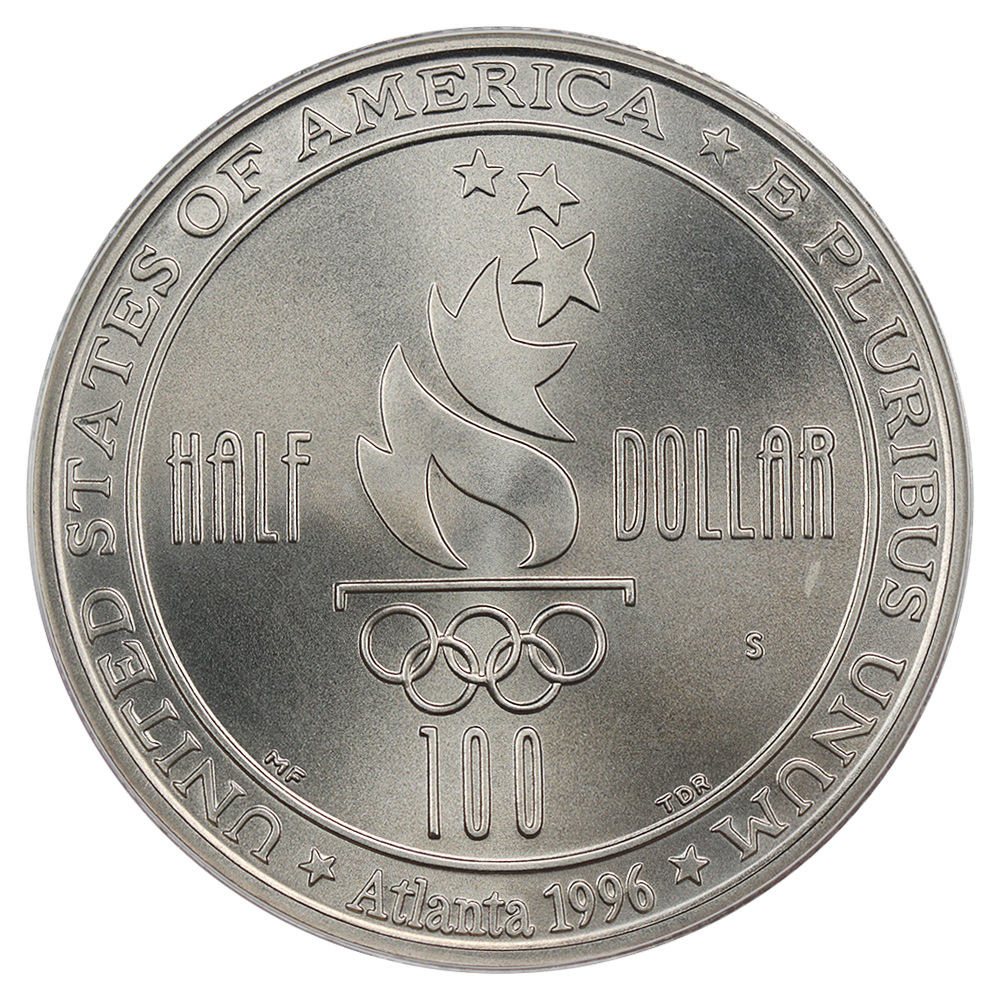 1996-S 50c Atlanta Olympics Soccer MS64 thumbnail 6