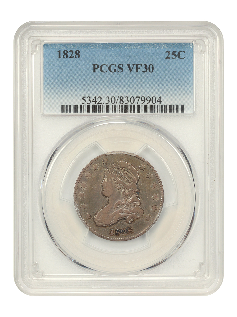 1828 25c VF30 thumbnail 3