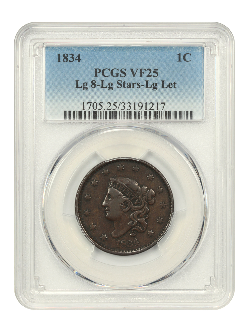 1834 1c Large 8, Large Stars, Large Letters MS BN AG3 BN thumbnail 18